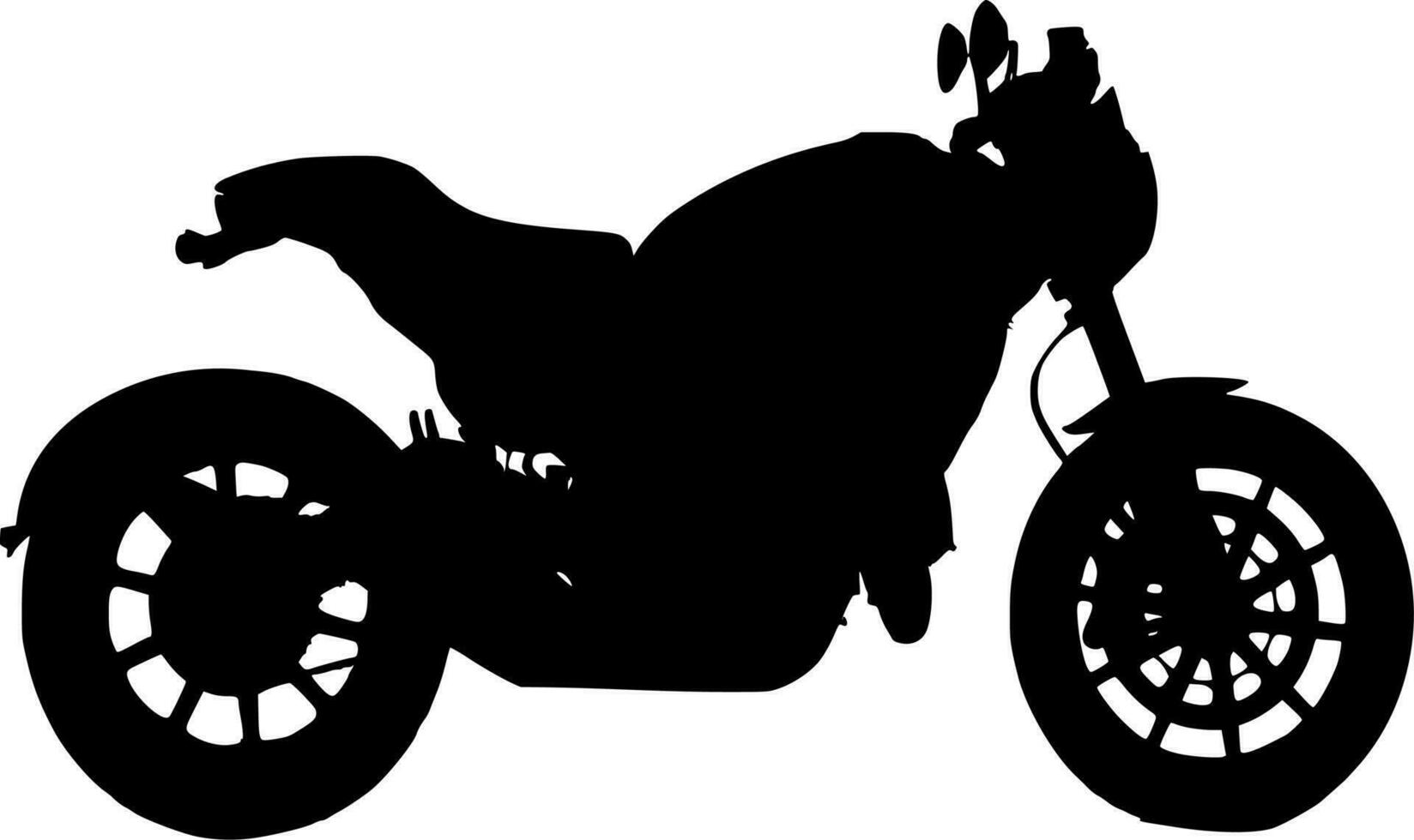 Vector silhouette of motorcycle on white background