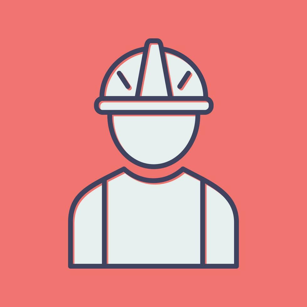 icono de vector de trabajador de construcción