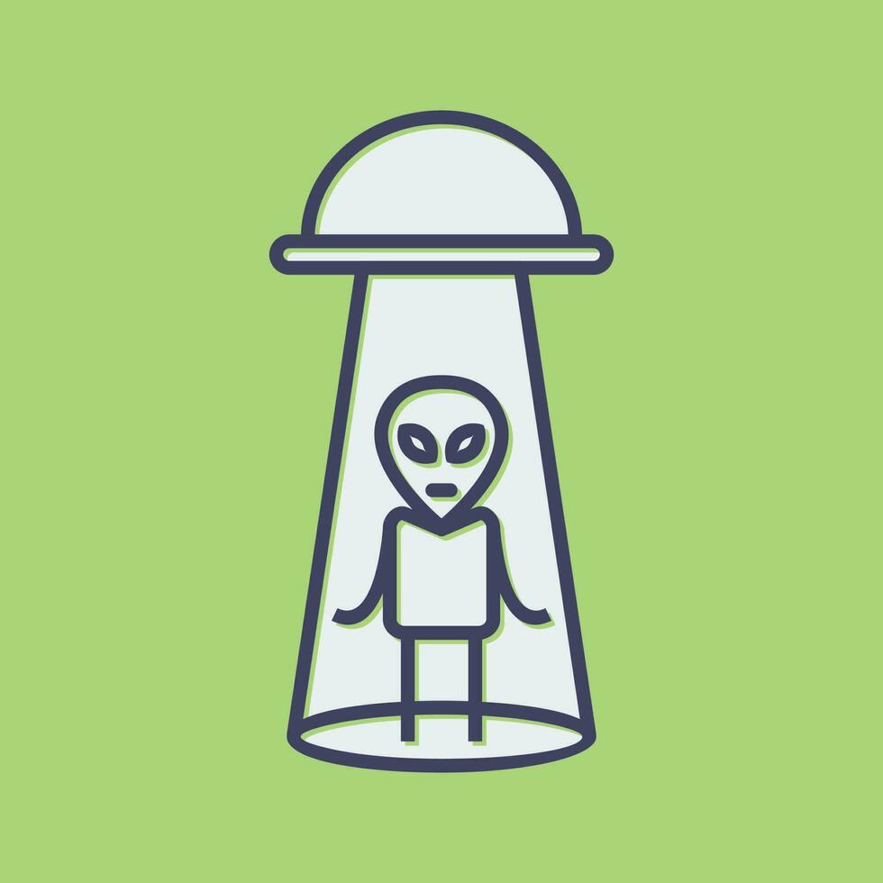 Alien Abduction Vector Icon
