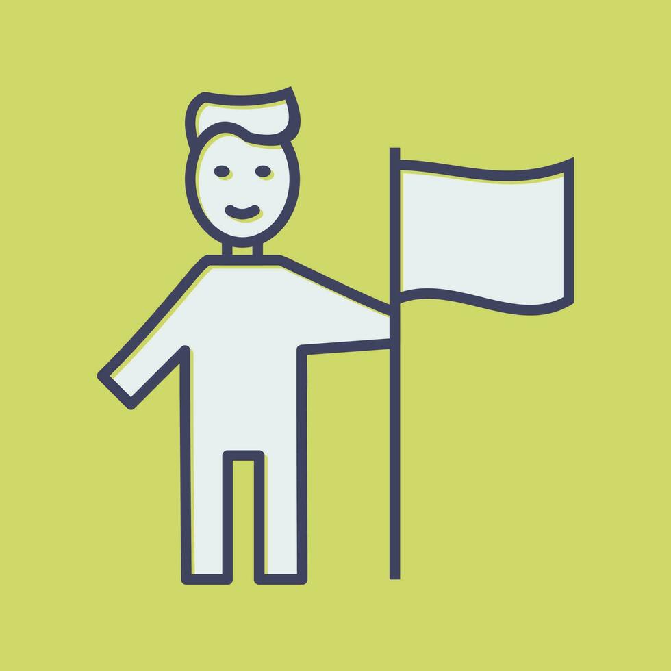 Man setting Flag Vector Icon