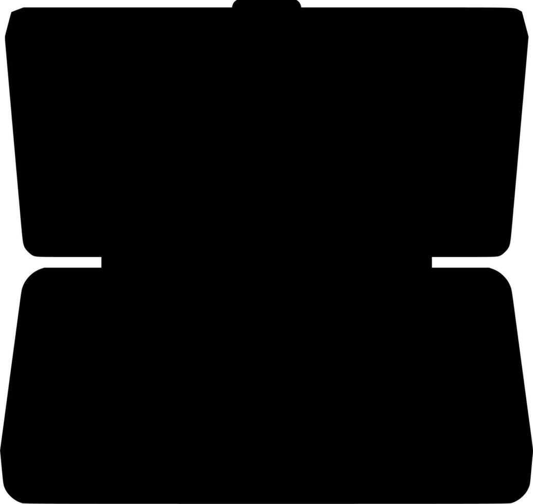 Vector silhouette of box on white background