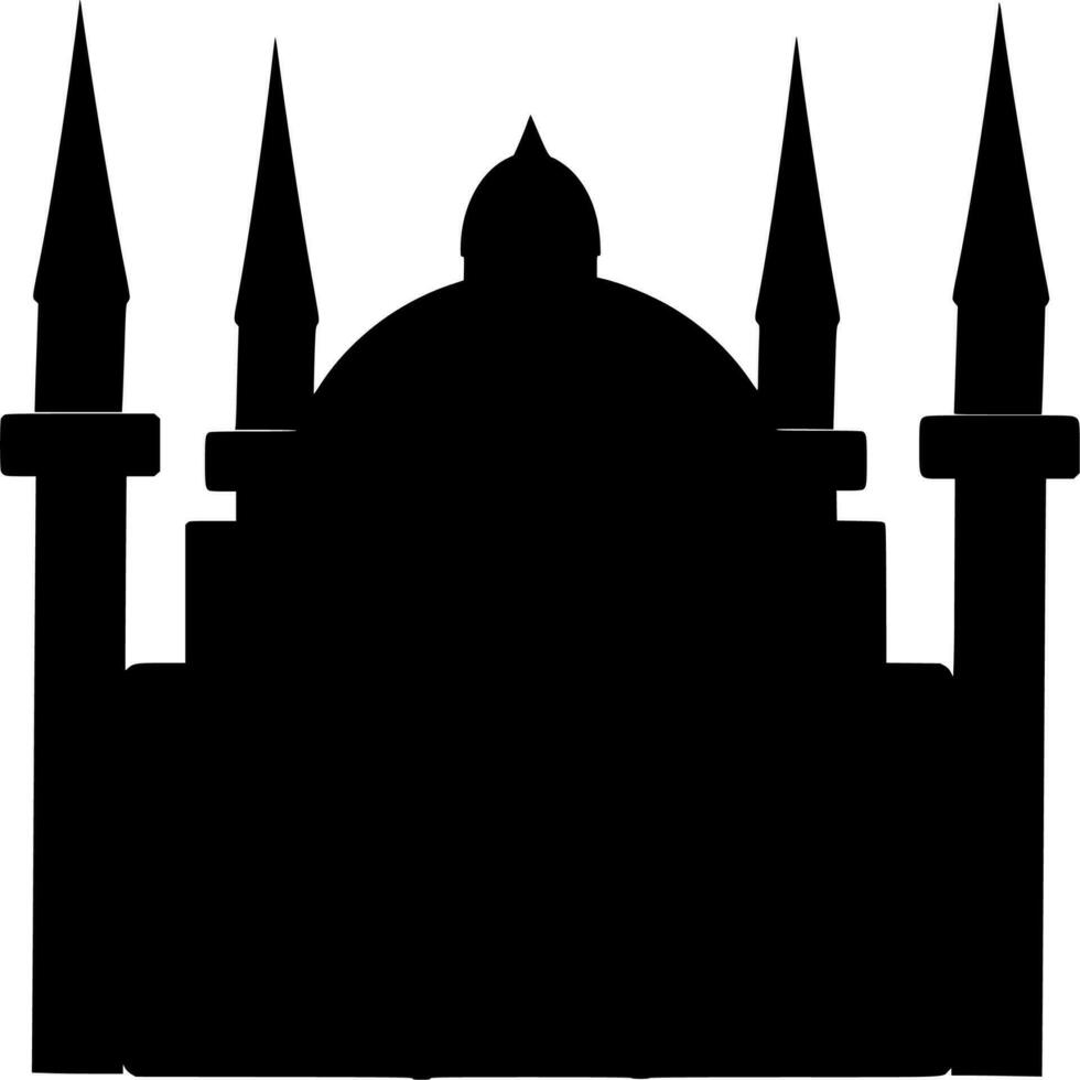 vector silueta de mezquita en blanco antecedentes
