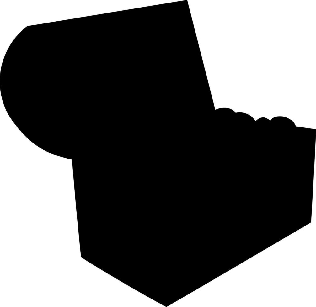Vector silhouette of box on white background