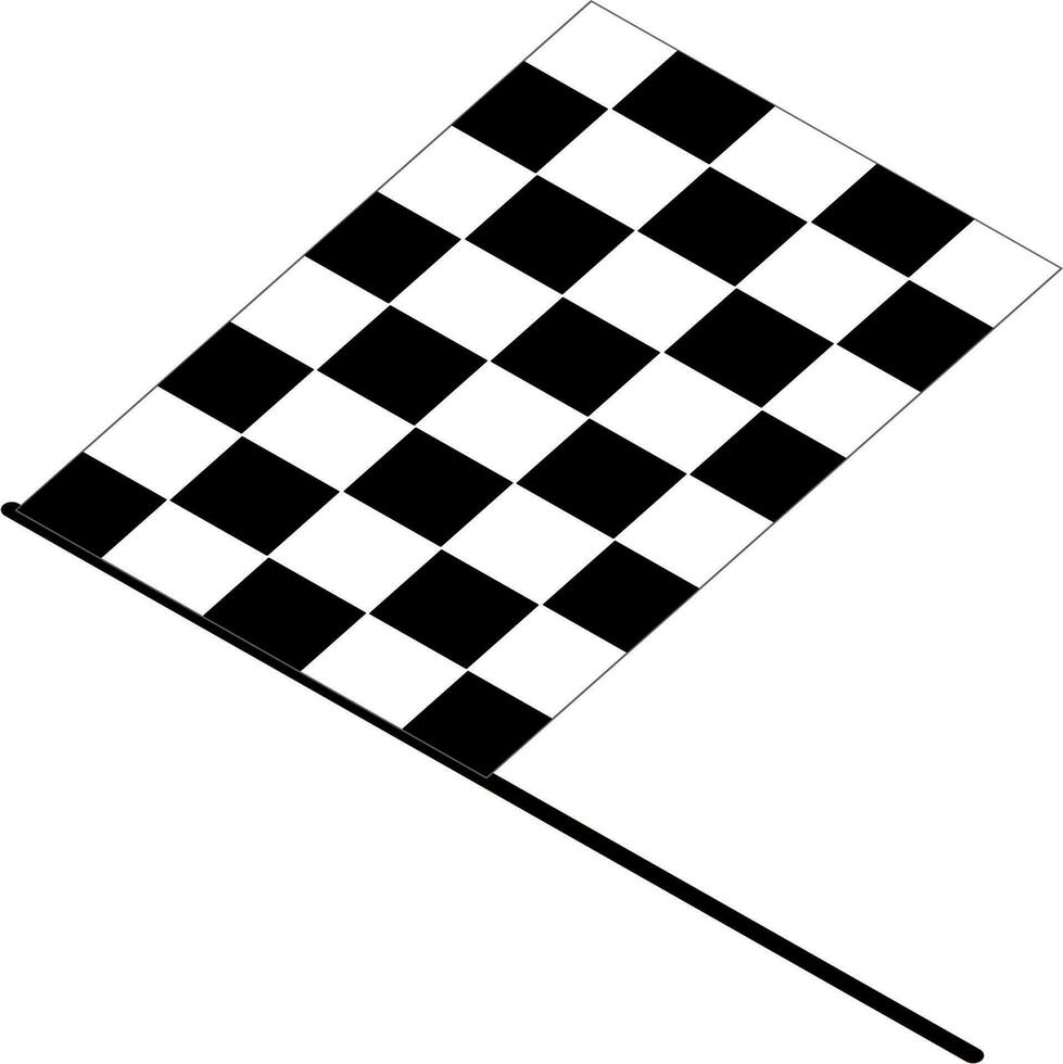 Vector silhouette of racing flag on white background