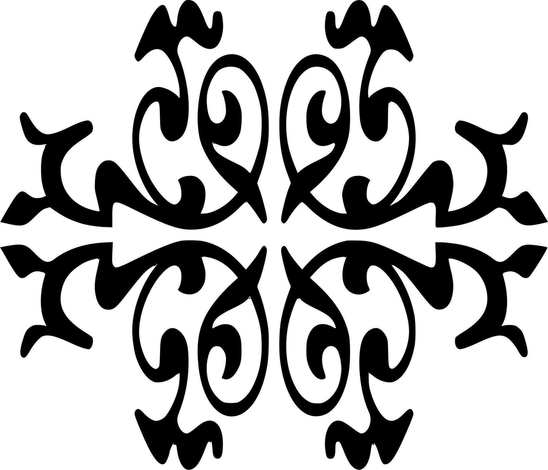 Vector silhouette of ornament on white background 23559974 Vector Art