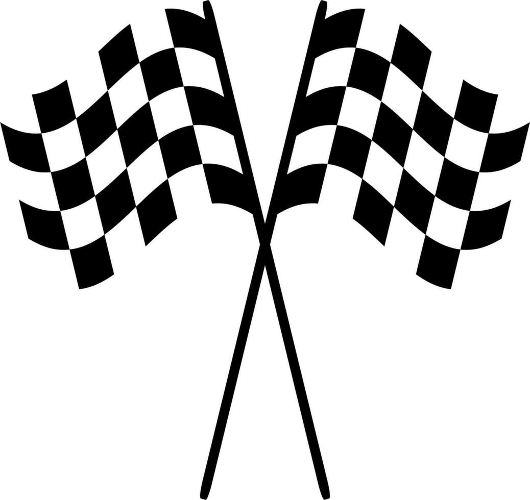 Vector silhouette of racing flag on white background