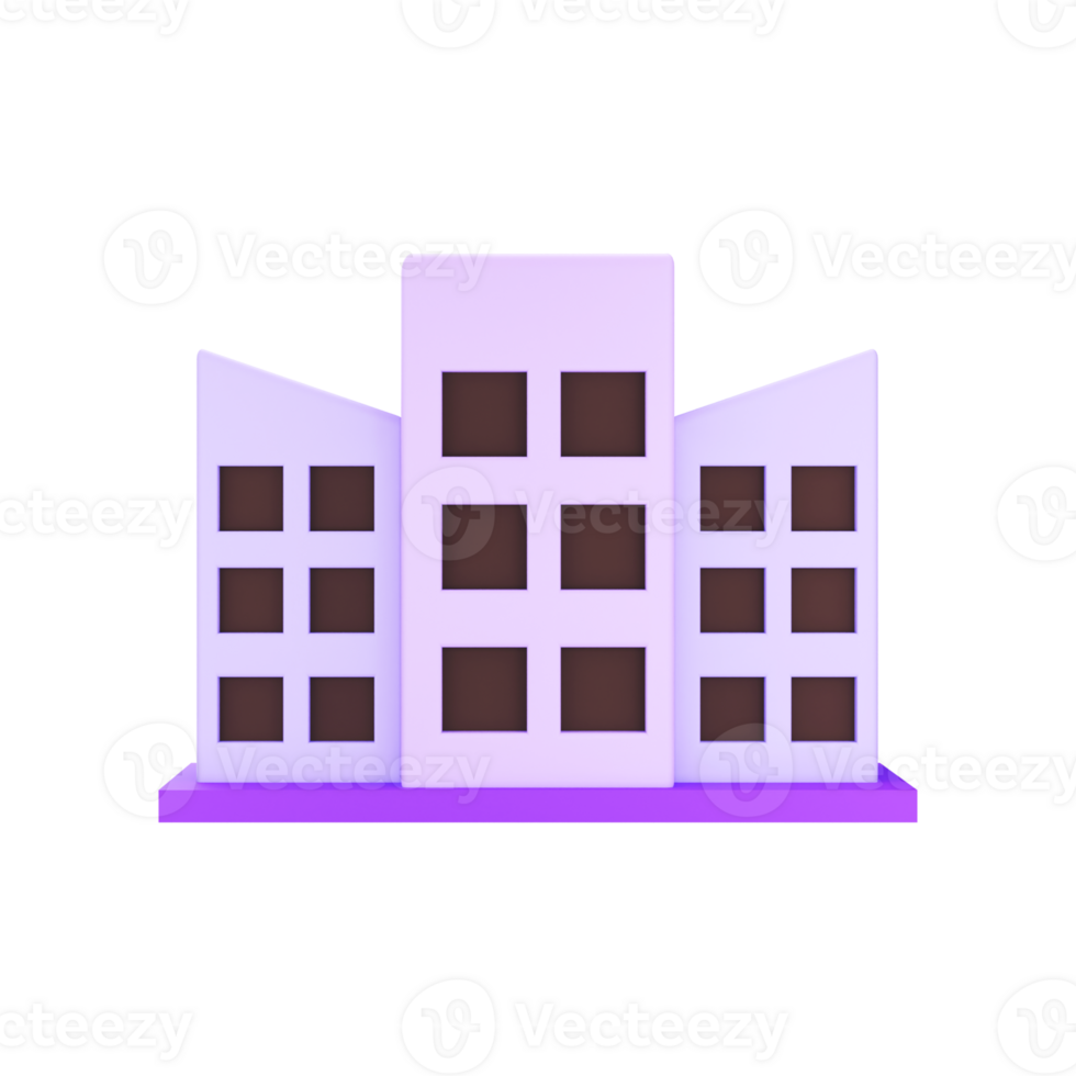 Pink And Brown Smart Building Model Element In 3D Style. png