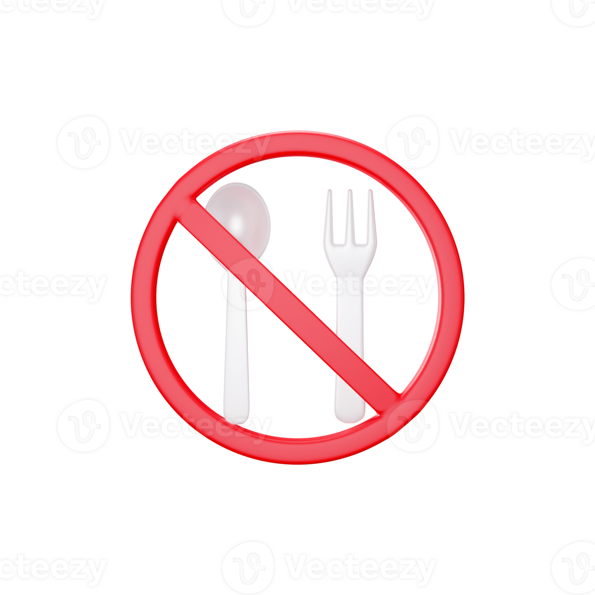 No Spoon Grey And Red Symbol Over White Background. 23560446 PNG