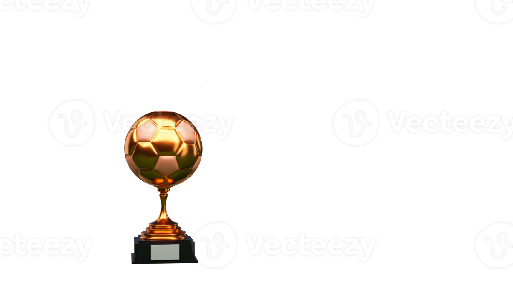 3D Render of Winning Trophy Cup Element On White Background. png