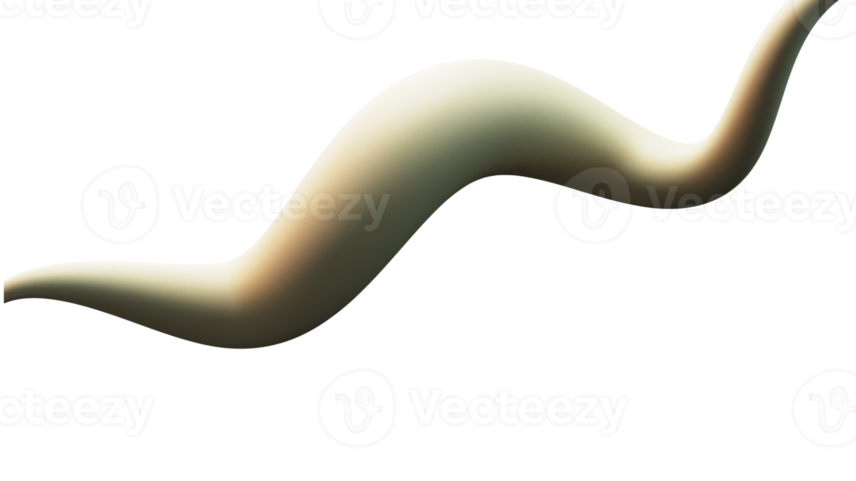 3D Render of Smooth Wave on White Background. png