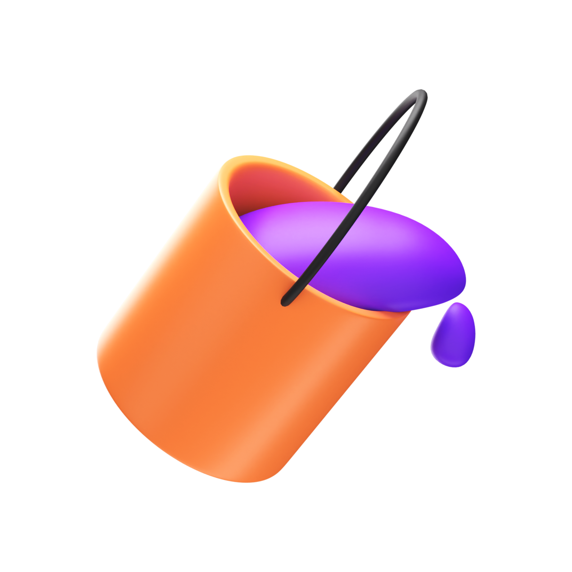 Purple Color Bucket Icon In 3D Render. 23560590 PNG