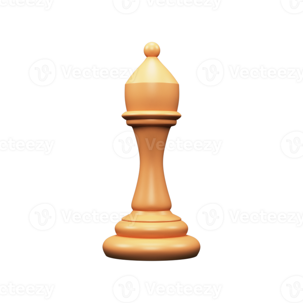 Chess Piece Bishop White 3D, Incl. strategy & play - Envato Elements