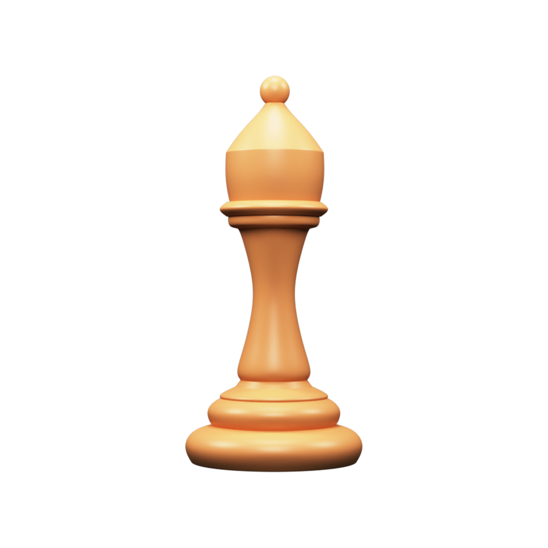 3d render do dourado bispo xadrez peça em branco fundo. 23560593 PNG