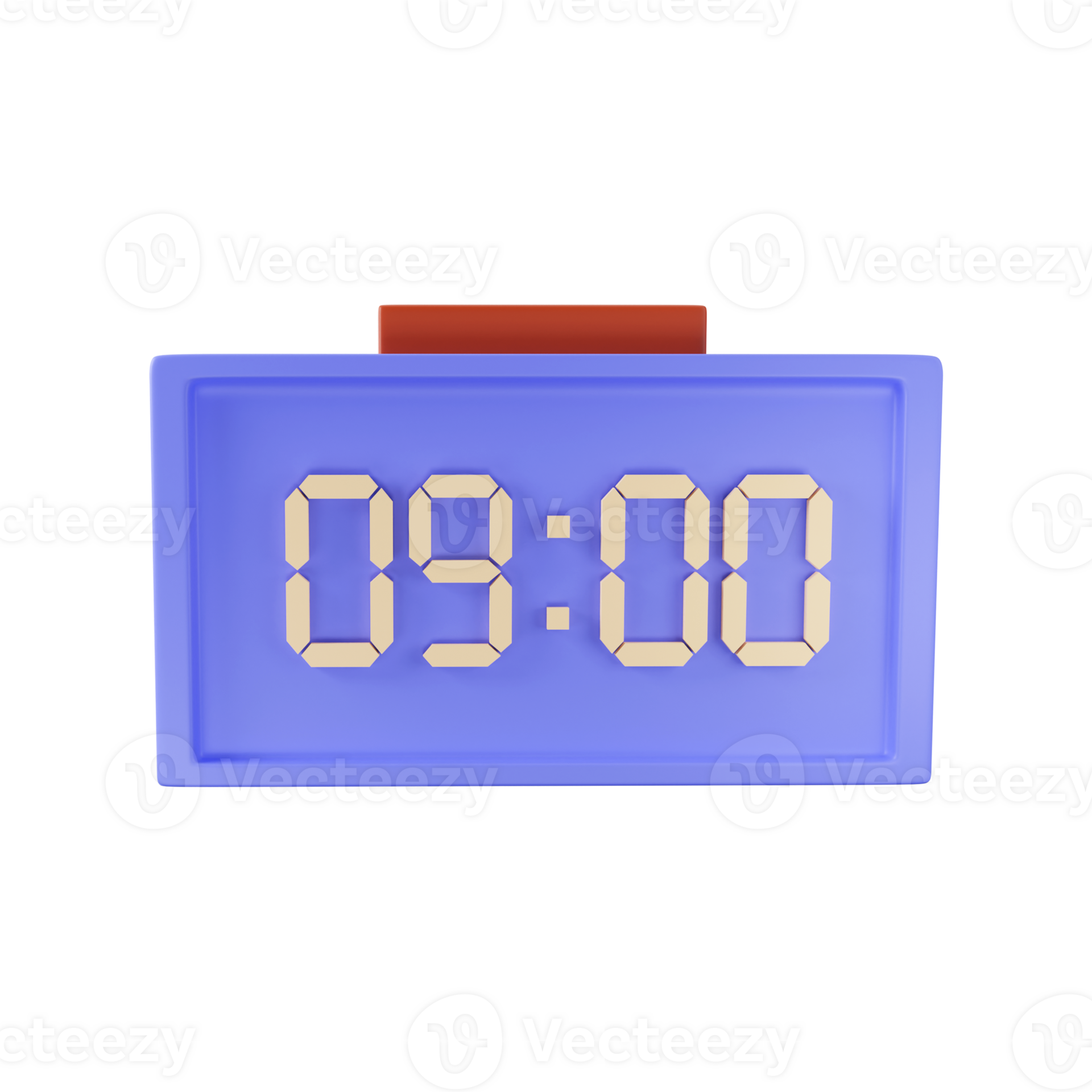 3d illustration of blue digital clock display icon 23560595 png