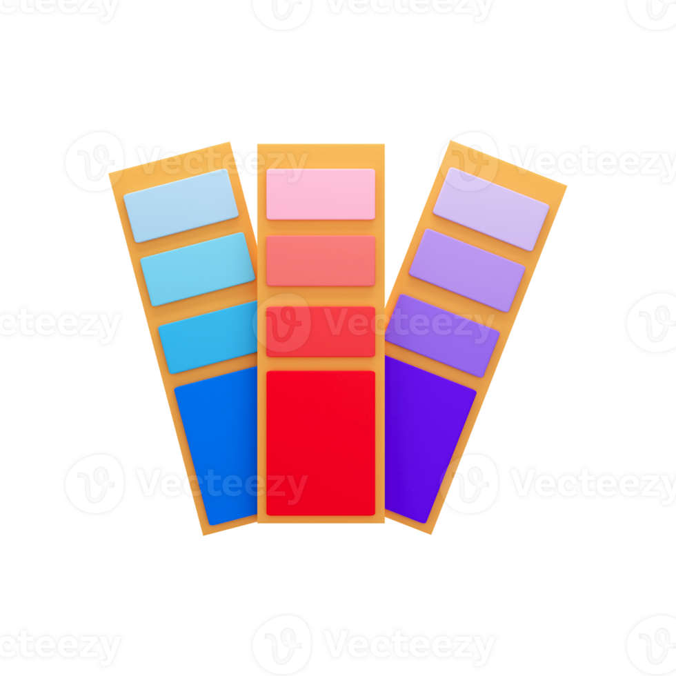 3D Illustration of Color Shades Card Icon. png