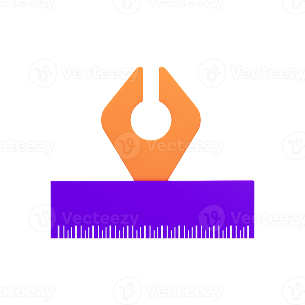 3D Style Path Tool And Ruler Yellow And Purple Icon. png