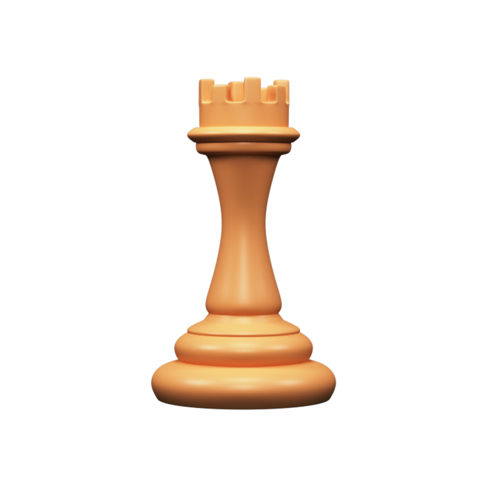 3d render do dourado torre xadrez peça em branco fundo. 23560606 PNG