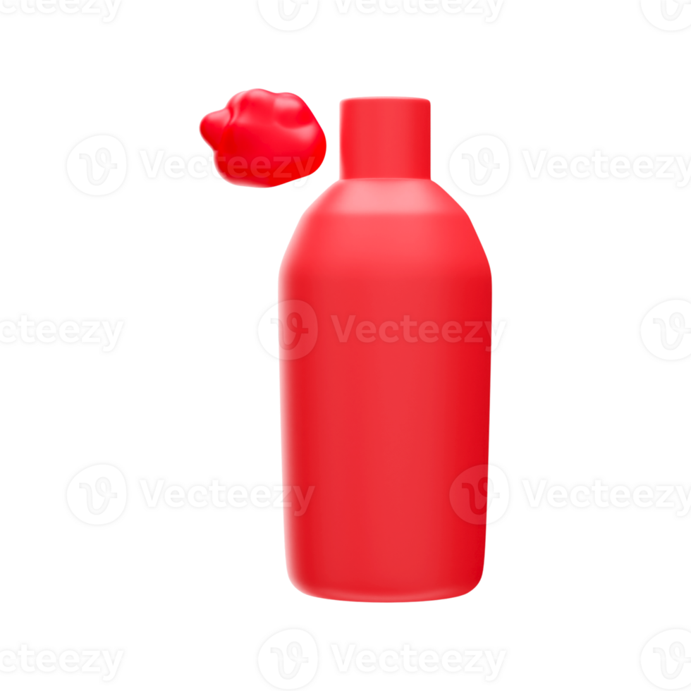3D Render of Red Color Spray Bottle Icon. png