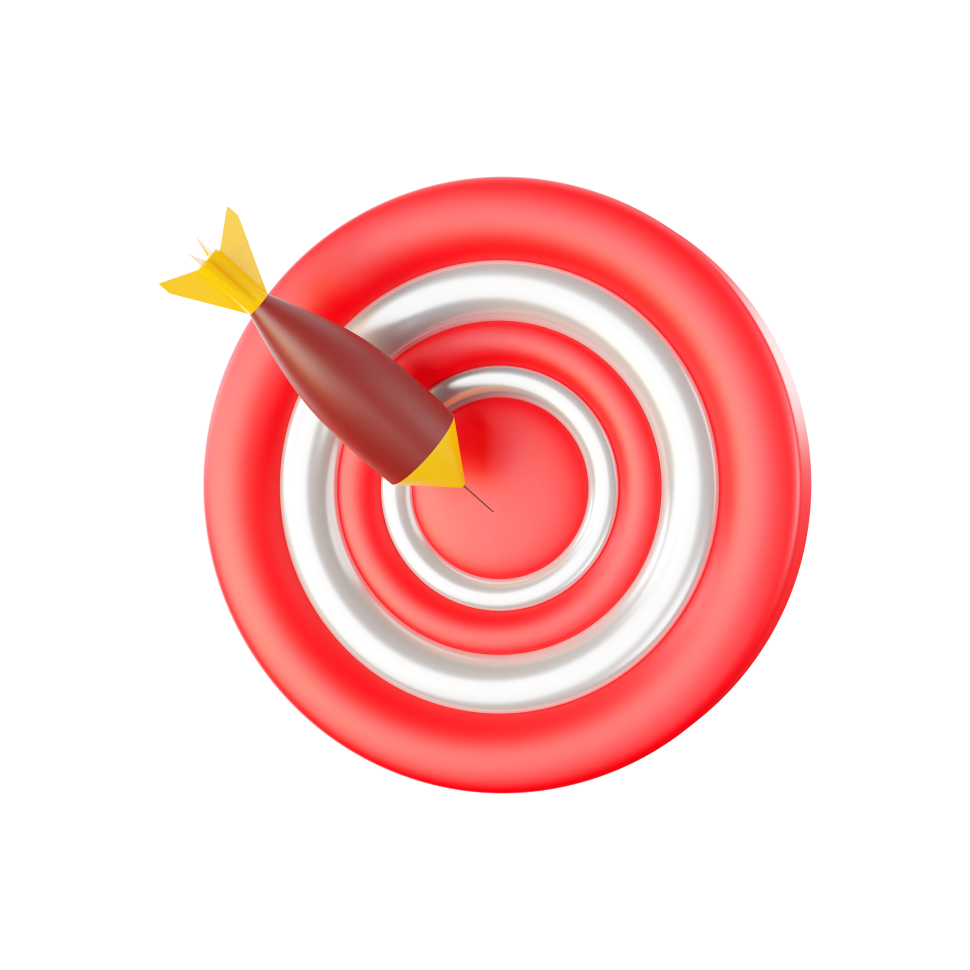 Free Rocket Dart Hit Center Point 3D Illustration Against White