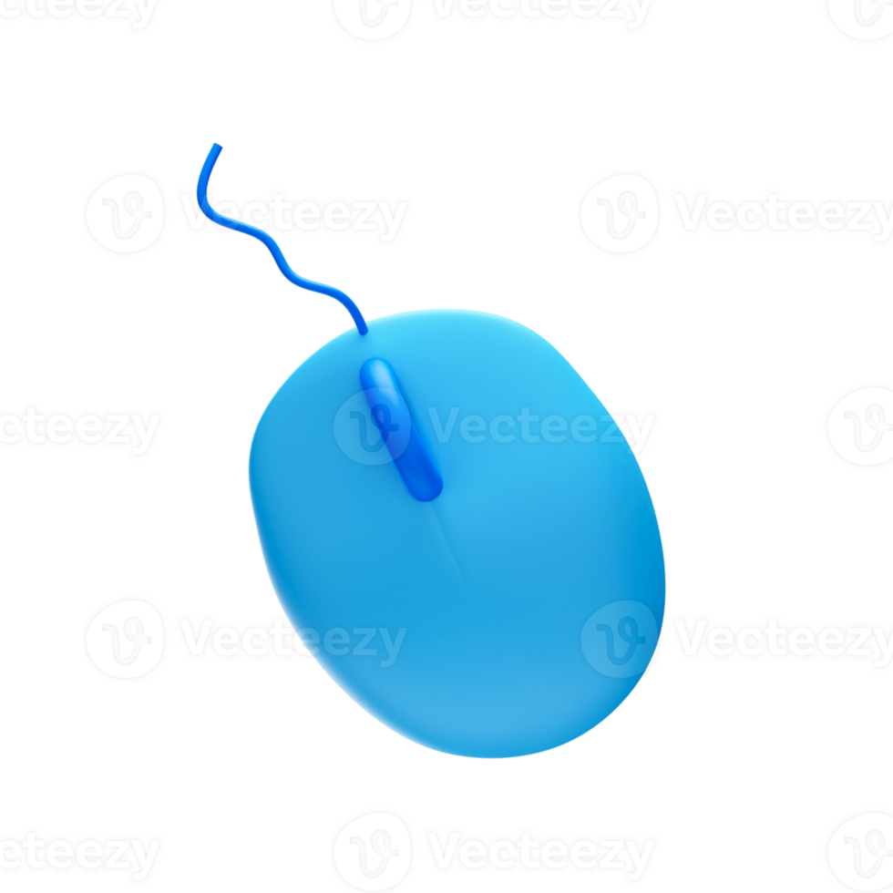 Turquoise Computer Mouse 3D Icon. png