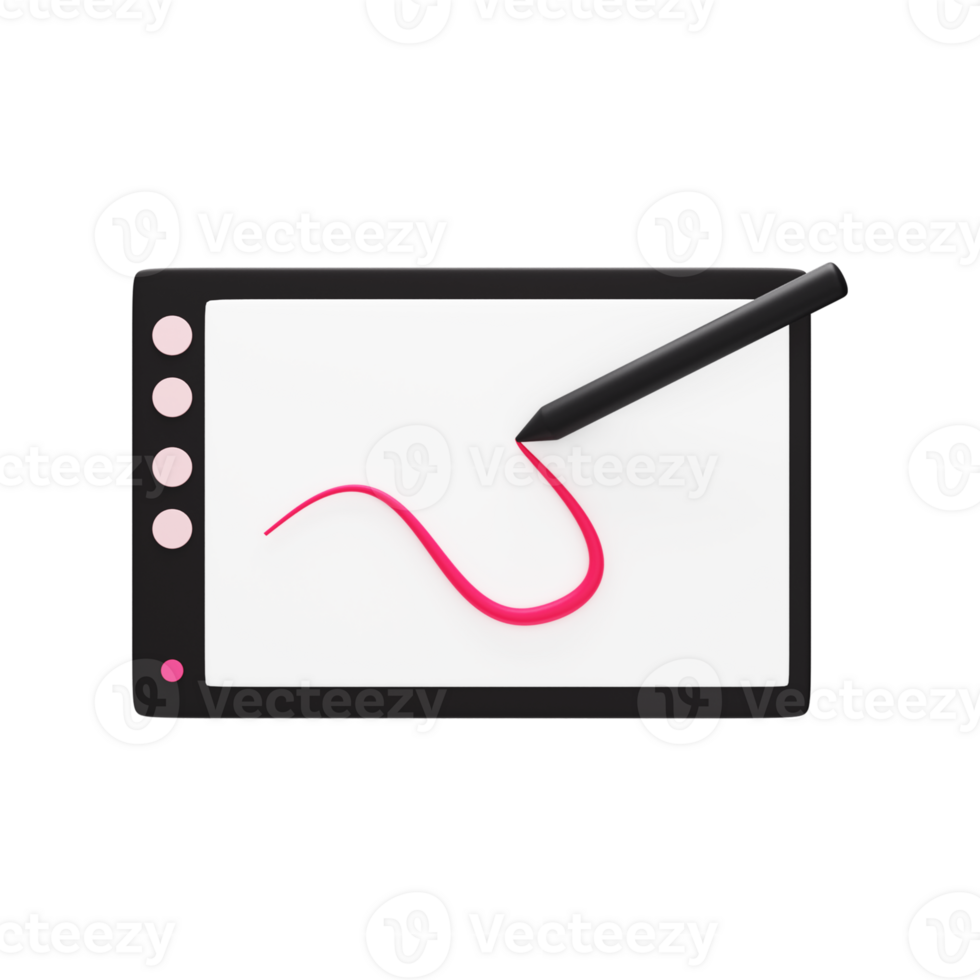 rosso disegnare linea su penna linguetta 3d icona. png