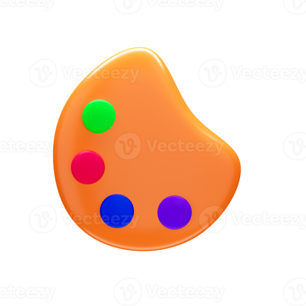 3D Illustration of Color Palette Icon. png