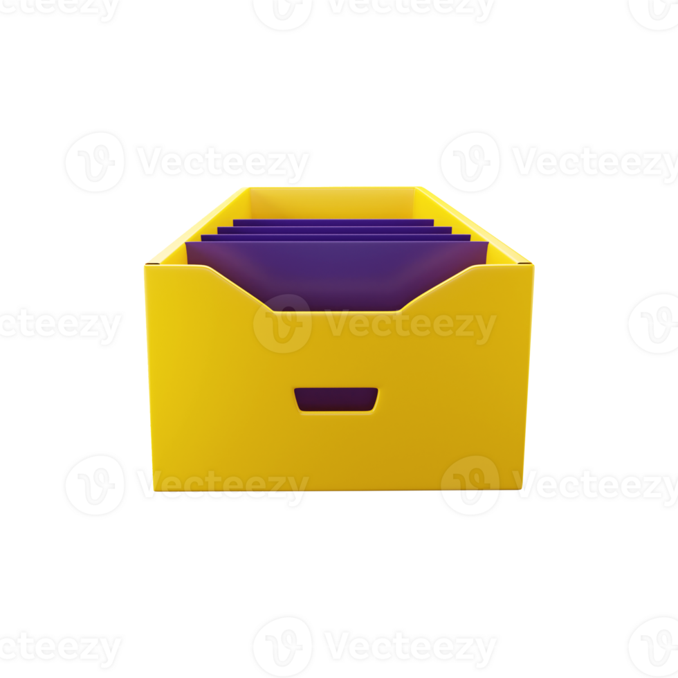 Yellow And Purple File Box Icon In 3D Render. png