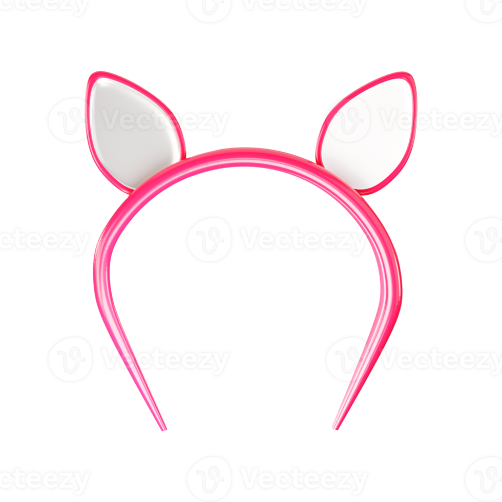 3D Render of Ear Headband Icon In Pink Color. png