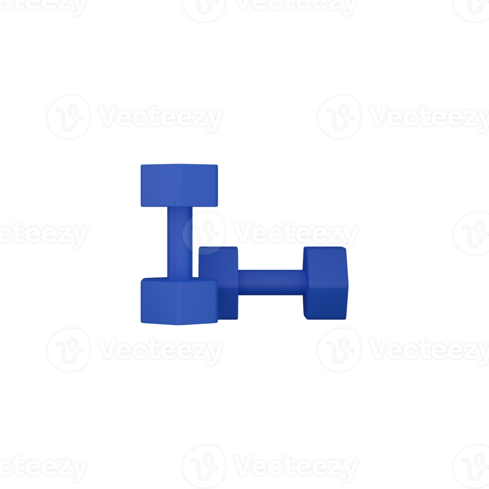 3D Render Style Two Dumbbell Icon In Blue Color. png