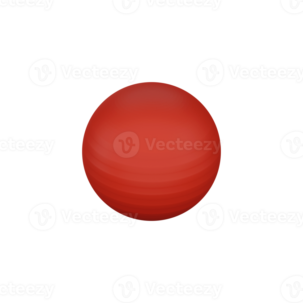 3D Illustration of Red Swiss Ball Icon. png