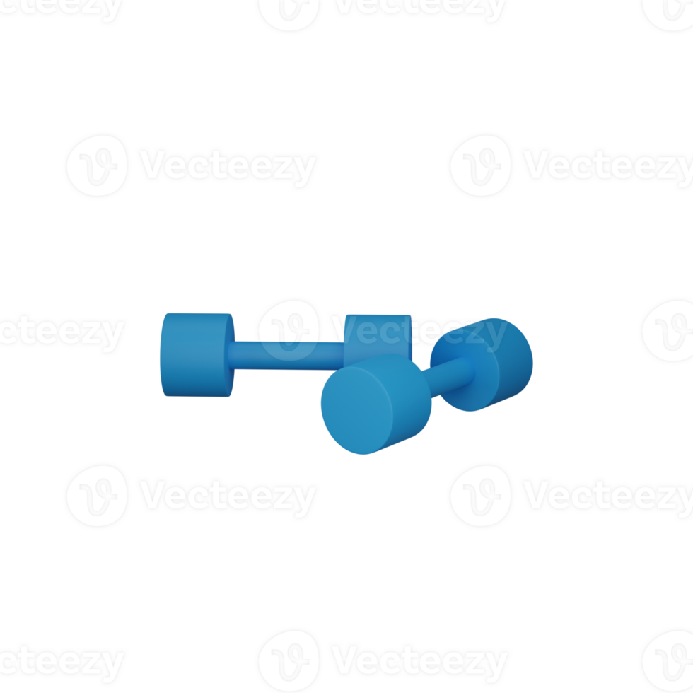 3D Render Style Two Dumbbell Icon In Blue Color. png