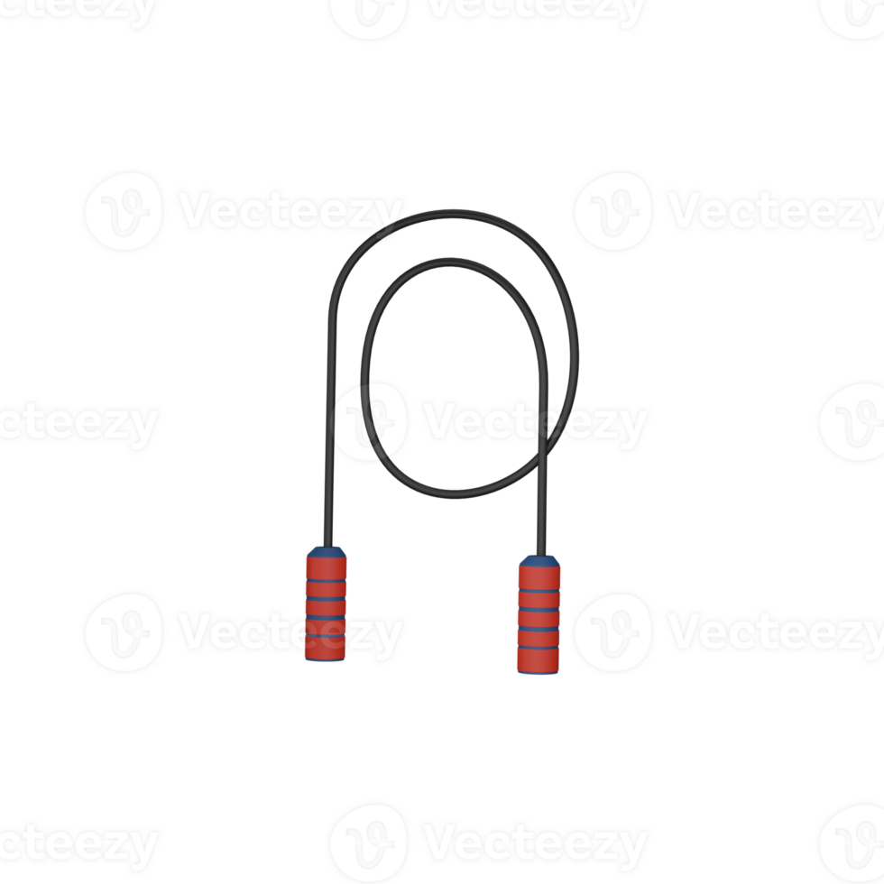 Red And Grey Illustration of Skipping Rope 3D Icon. png