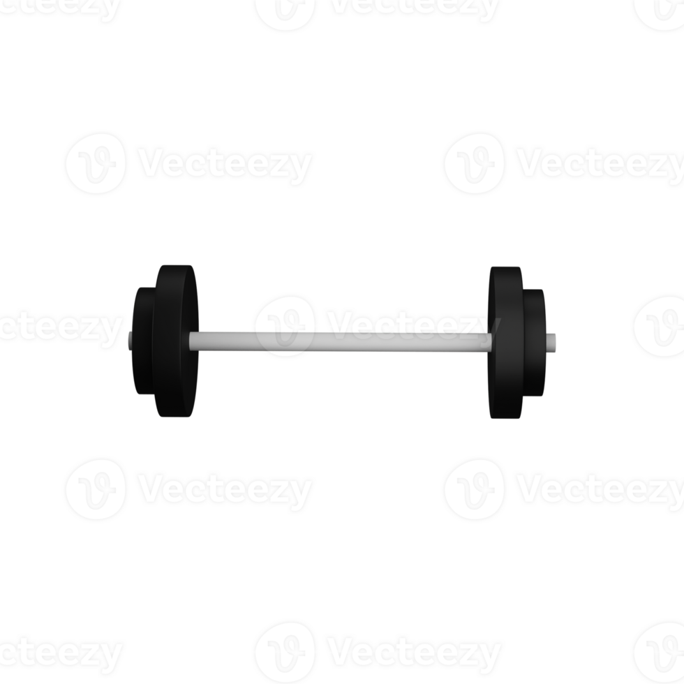 3D Render of Barbell Icon In Grey Color. png