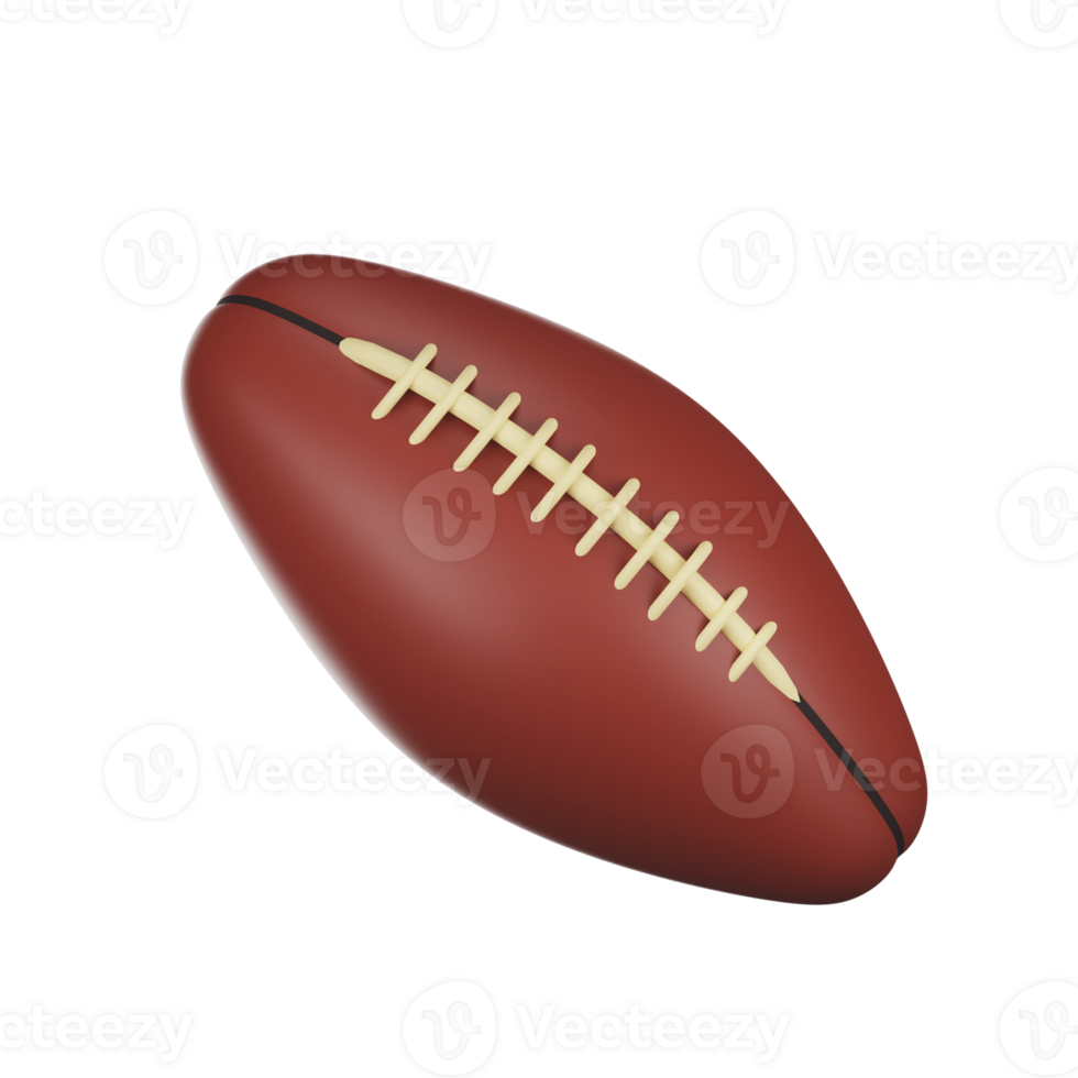 Isolated Brown Rugby Ball Icon In 3D Render. png