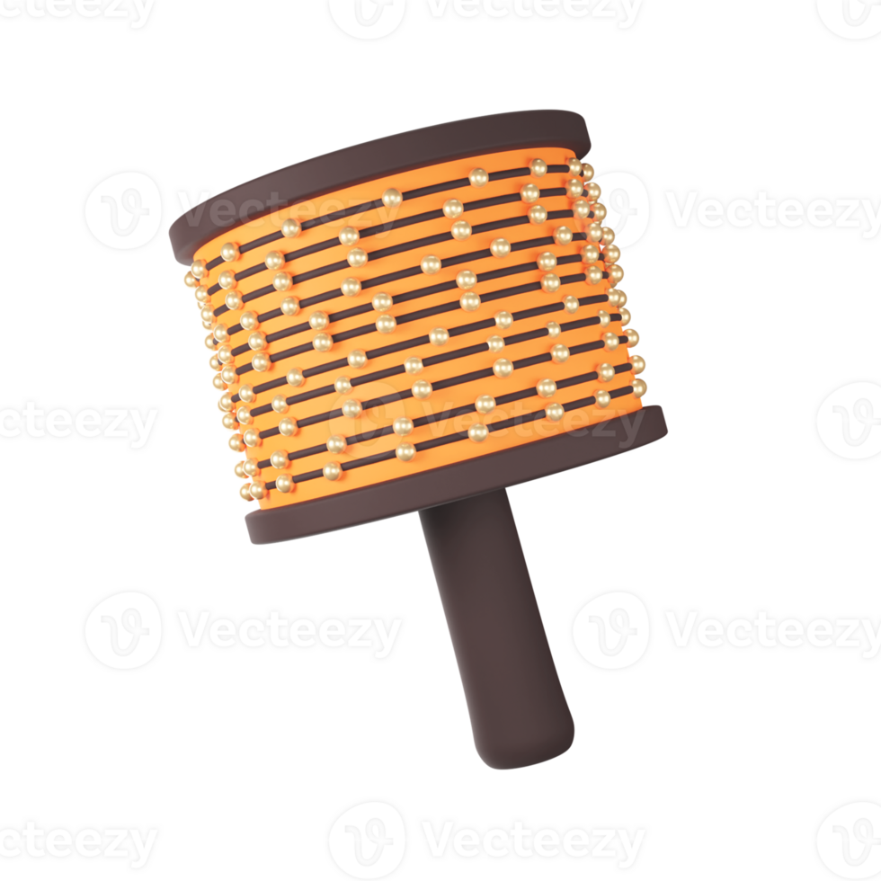 Golden And Brown Cabasa Icon In 3D Render. png