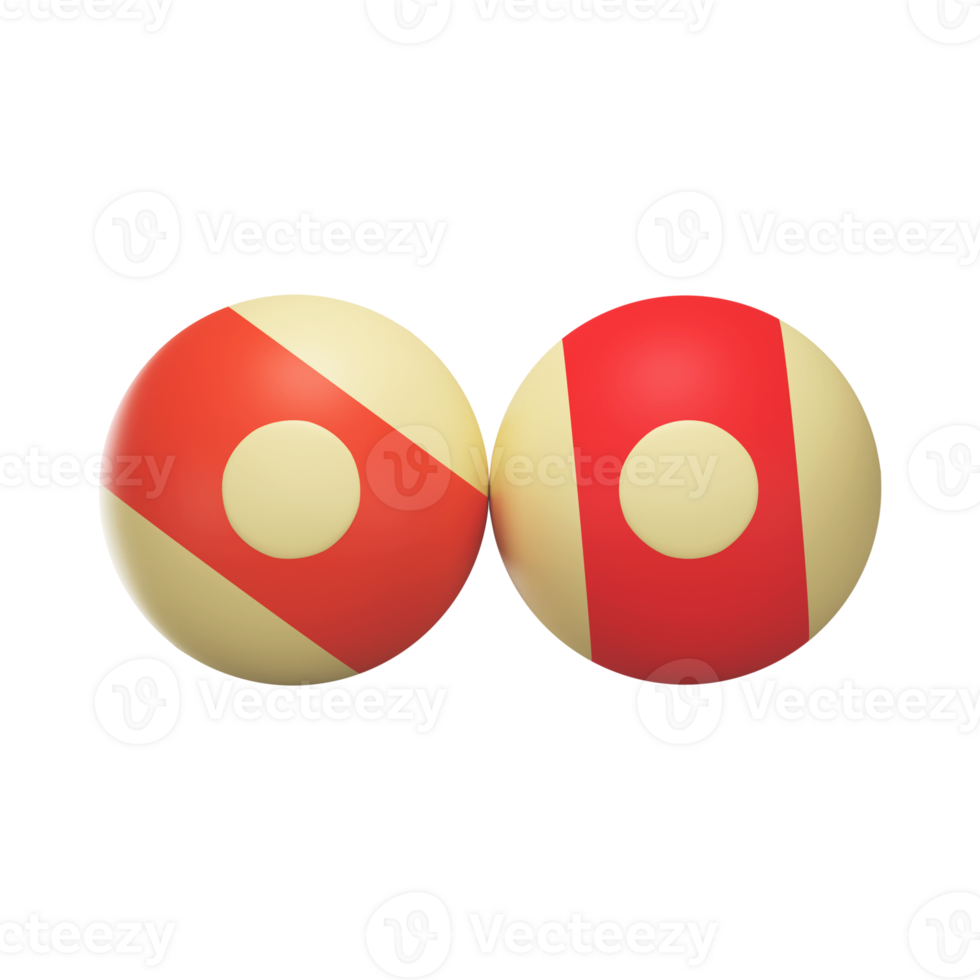 Orange And Yellow Pool Balls Icon In 3D Rendering. png