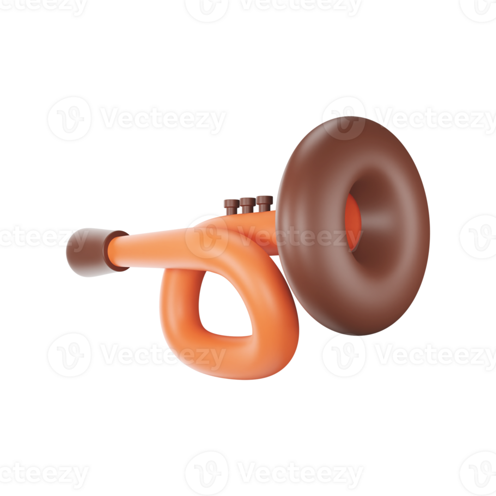 3d machen von Trompete Orange und braun Symbol. png
