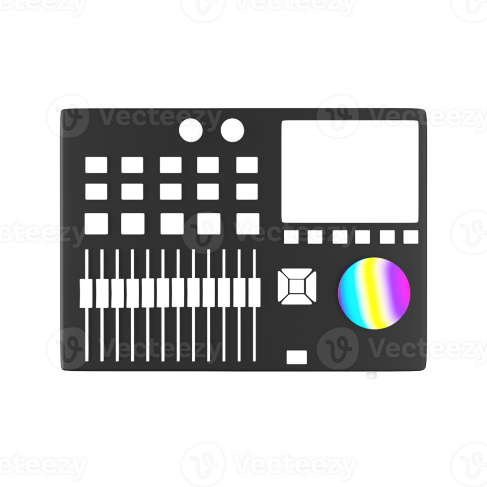 Grey And White Sound Mixer Board 3D Icon. png