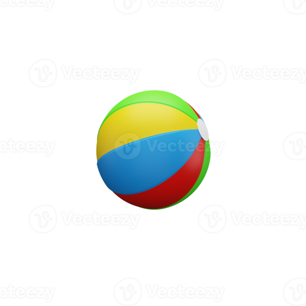 Realistic Colorful Beach Ball Icon In 3D Style. png