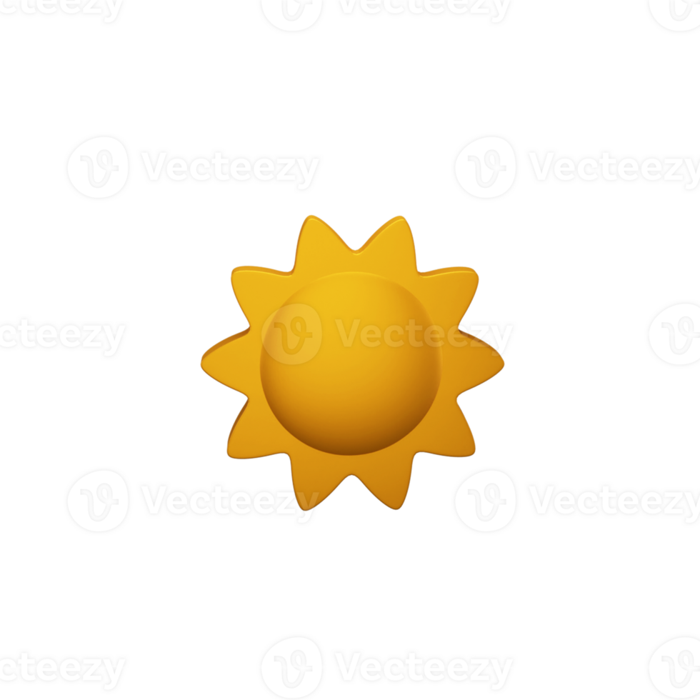 3D Illustration Of Sun Symbol Or Icon. png