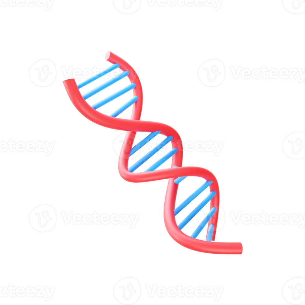 Blue And Red DNA Structure Element In 3D Style. png