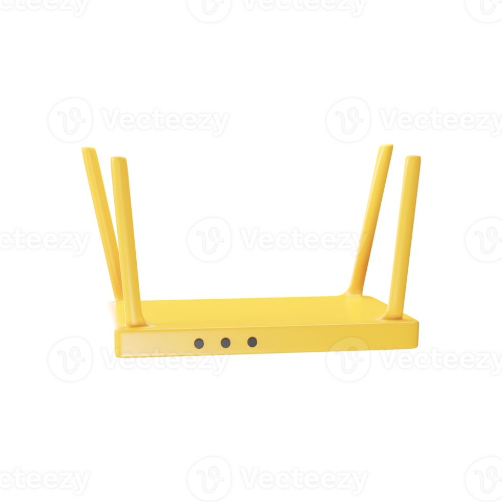 3D Illustration Of Router Icon In Yellow Color. png