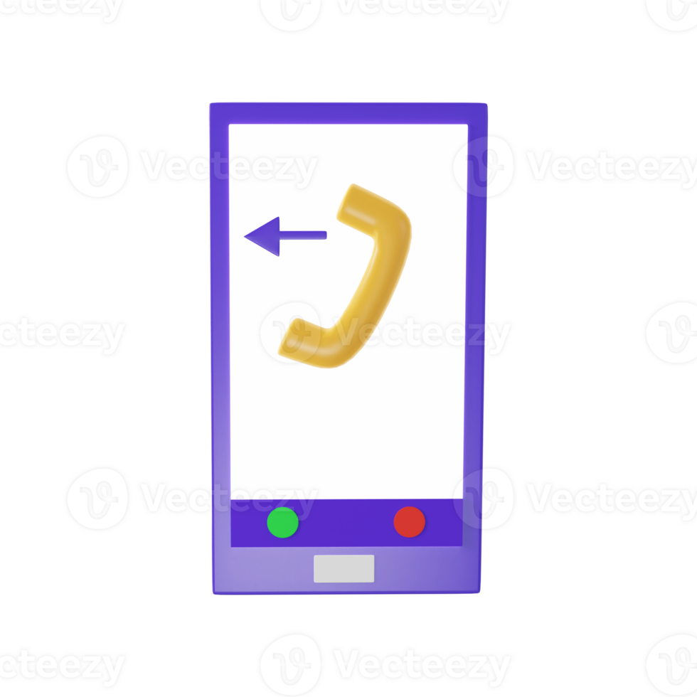Incoming Call In Smartphone Screen 3D Icon. png