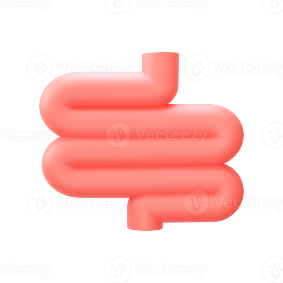 3D Style Intestine Red Element. png
