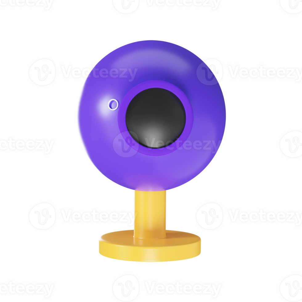 Purple And Yellow Web Cam Icon In 3D Style. png