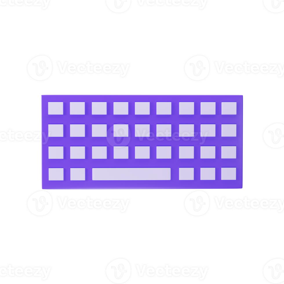 Purple And White Keyboard Icon In 3D Render. png