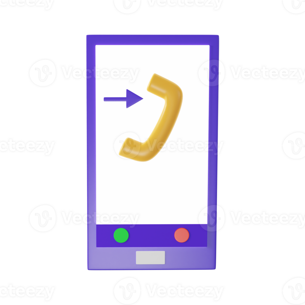 Calling From Smartphone Icon In 3D Render. png