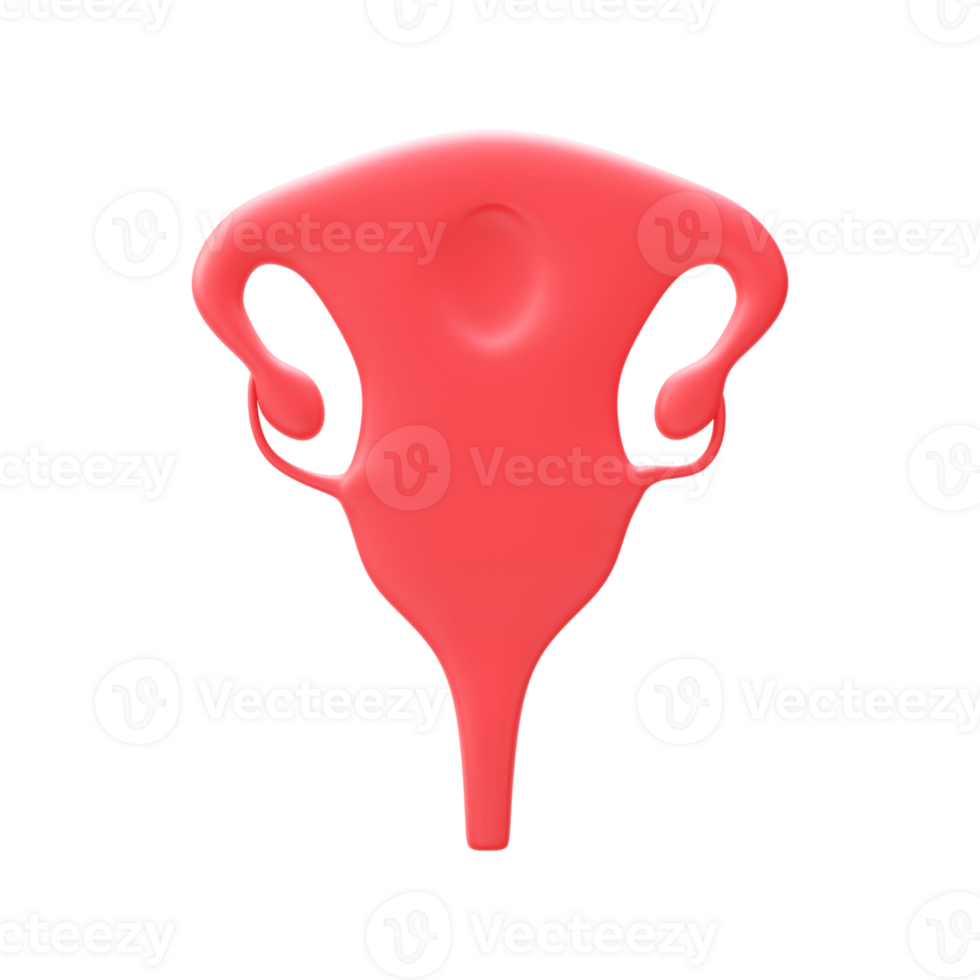 3D Render Of Ovary Element In Red Color. png