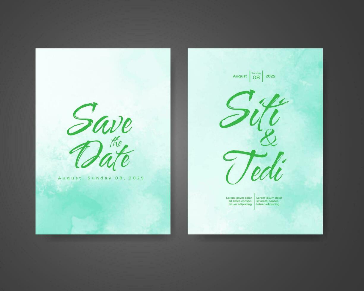 Wedding invitation with abstract watercolor background vector