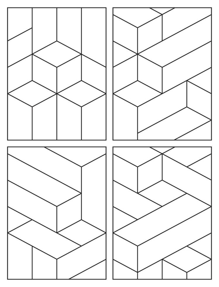 colorante paginas geométrico para niños vector